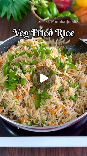 Ravika Thorat on Instagram: "Quick and easy vegetable fried rice at home! 🍚🥕🌶️🧅

Ingredients:

	•	🌿 Oil
	•	🧄 Crushed ginger and garlic
	•	🧅 Chopped onion
	•	🥕 Chopped carrot and beans
	•	🌶️ Chopped capsicum
	•	🧂 Salt
	•	⚫ Black pepper
	•	🍚 Cooked rice (or use leftover rice)
	•	🌶️ Red chili sauce
	•	🌱 Spring onions

Enjoy this delicious and healthy dish that’s perfect for a quick meal. Follow, save, and share! 

( Veg fried rice , fried rice , vegetables, leftover rice , Chinese food,protein food ,diet recipes,weightloss recipes) 
.
.
.
#friedrice #vegfriedrice #chinesefood #vegetables #vegetarianrecipes #leftoverrice #schezwanfriedrice #proteinfood #dietrecipes #weightlossrecipes #foodreels #foodrecipes #foodstagram #trending #quickrecipes #reels #reelsinstagram #explorepage" Veg Fried Rice Recipe, Use Leftover Rice, Fried Rice At Home, Veg Fried Rice, Rice Fried, Food Protein, Red Chili Sauce, Making Fried Rice, Protein Food