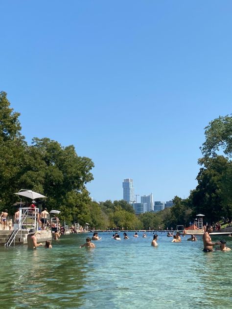 Barton Springs Austin Aesthetic, Barton Springs Austin, College Lifestyle, Barton Springs, Ut Austin, Life Vision, Life Vision Board, Spring Pictures, Texas Homes