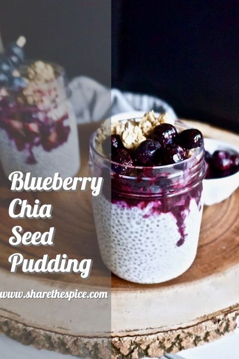 Breakfast made easy with this on-the-go blueberry chia seed pudding. #healthy #chiaseedpudding Breakfast Chia Seed Pudding, Chia Seed Pudding Healthy, Blueberry Chia Seed Pudding, Blueberry Chia Pudding, Easy Chia Seed Pudding, Pudding Healthy, Chia Pudding Recipes Healthy, Overnight Recipes, Low Calorie Breakfast