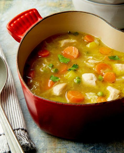 Cabbage Chicken Soup, Chicken Cabbage Soup, Soup And Stew Recipes, Chicken Cabbage, Carrot Ginger Soup, Chicken And Cabbage, State Foods, Carrot Soup, Soup And Stew