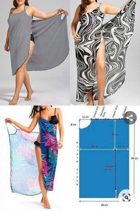 Beach Dresses Diy, Clothing Pattern Design, Diy Fashion Scarf, Dress Sewing Tutorials, Sewing Clothes Women, Sewing Tutorials Clothes, Fashion Sewing Tutorials, Sewing Diy, Diy Sewing Clothes