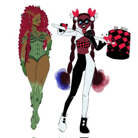 Black Poison Ivy, Harley X Ivy, Dc Poison Ivy, Steven Universe Fanart, Comic Collection, Historical Art, Poison Ivy, Gotham City, Design Sketch