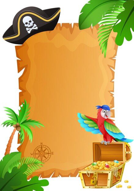 Pirate Background, Cartoon Island, Parrot Cartoon, Kids Pirate Party, Pirate Cartoon, Pirate Invitations, Pirate Treasure Maps, Island Party, Pirate Theme Party