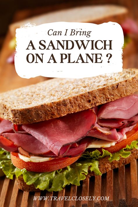 So can I bring a sandwich on a plane?  When it comes to taking sandwiches or food in general on planes, you are good to go as long as your snack or meal is solid but if you want to take some form of liquid with your sandwich there are certain restrictions. #airplane-food #airplane-etiquette #TSA-rules  #airplane #traveling #snacks #TSA-food-rules #long-flights #healthy-food #TSA-snacks #airplane-etiquette Food To Pack On A Plane Long Flights, Snacks For Flights Air Travel, Food For Plane Travel, Plane Food Long Flights, Flight Food Ideas, Food For Airplane Travel, Airplane Food Long Flights, Airplane Snacks Long Flights, Plane Snacks Long Flights