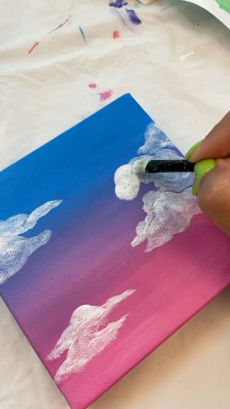 Hand Painted Sunset Mini Canvas Acrylic Painting | Small canvas art, Canvas painting, Mini paintings Painted Sunset, Mini Toile, Canvas Acrylic Painting, Sky Art Painting, Canvas Art Projects, Simple Canvas Paintings, Cute Canvas Paintings, Easy Canvas Art, Canvas Drawings