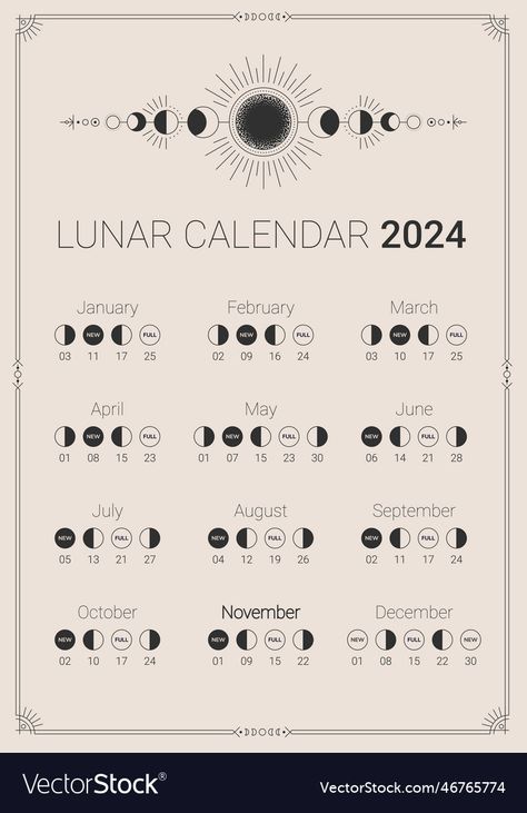 Moon Calendar Design, Lunar Calendar 2024, Moon Calendar 2024, Card Background Design, Lunar Moon Phases, Retrograde Planets, Astrology Calendar, Moon Phase Calendar, Lunar Moon