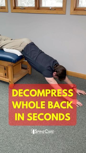 Dr. Michael Rowe | SpineCare shared a post on Instagram: "👉 Dr. Rowe shows how to decompress your whole back in SECONDS! This spinal decompression exercise is geared towards relieving pressure in the spinal discs of the upper, middle, and lower back. How it works is through a pulling motion, or TRACTION. Think of a very good stretch that helps open up the spine. This is effective in many ways, such as helping to decrease muscle and joint stiffness and taking pressure off pinched nerves (that Decompress Spine, Back Decompression, Spine Care, Spinal Decompression, Middle Back Pain, Lower Back Pain Exercises, Psoas Muscle, Lower Back Pain Relief, Lower Back Exercises