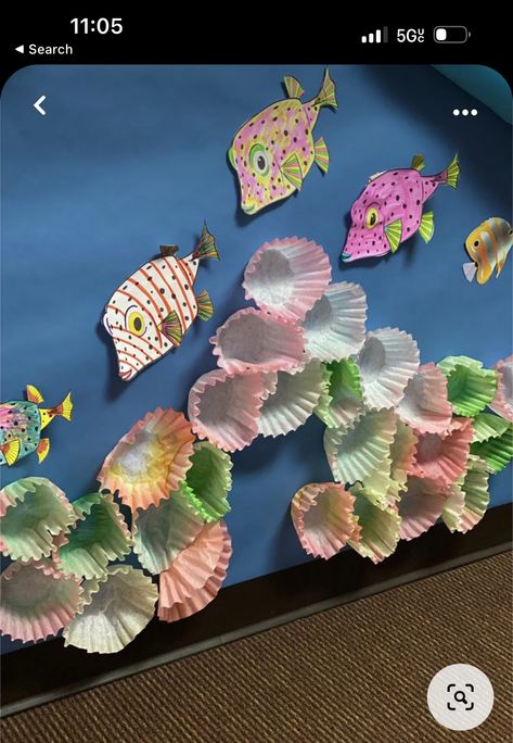 Vbs Ocean Theme, Ocean Vbs, Easter Planter Ideas, Diy Osterschmuck, Under The Sea Crafts, Under The Sea Decorations, Ocean Theme Classroom, Tree Decorations Ideas, Vbs Themes