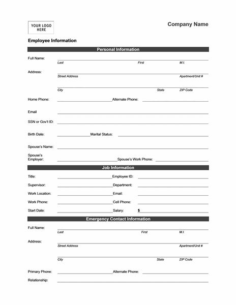 Employee information form - Templates Employee Information Form, New Employee Orientation, Employment Form, Cover Sheet Template, Onboarding Checklist, Data Form, Questionnaire Template, Form Example, Employment Application