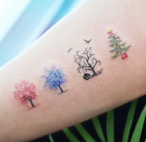 Girly Hand Tattoos, Colour Tattoo For Women, Autumn Tattoo, Cute Tiny Tattoos, Up Tattoos, Creative Tattoos, Mini Tattoos, Meaningful Tattoos, Pretty Tattoos