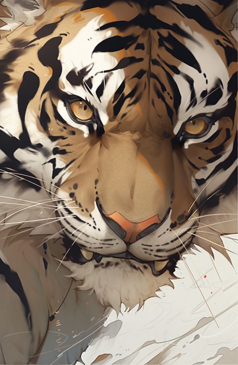 Popular Midjourney Visual supervised By ThetaCursed, License: CC BY-NC 4.0 Tiger Creature Design, Animal Eyes Drawing, Tiger Face Drawing, Japanese Tiger Art, Anime Tiger, Tiger Drawing, Tiger Illustration, Big Cats Art, Whatsapp Wallpaper