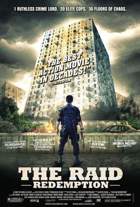 The Raid: Redemption (2011) *Director: Gareth Evans *Writer: Gareth Evans The Raid Redemption, Best Action Movies, The Raid, Martial Arts Movies, Pencak Silat, Top Movies, Action Film, Film Serie, Leonardo Dicaprio