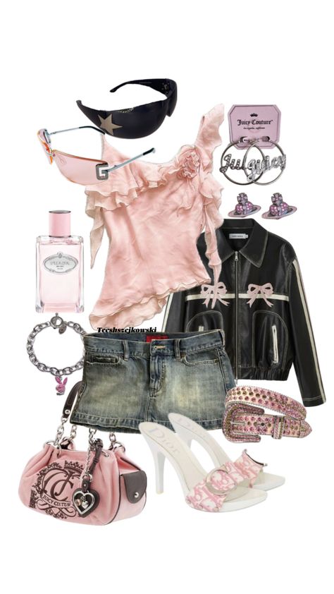 Outfit inspo #fits #juicy #outfits #inspo #fitinspo #outfitinspo #y2k #pink #miniskirt #denim #clothes Pink Miniskirt, Denim Clothes, Inspo Fits, Y2k Pink, Fitness Inspo, Lookbook, Mini Skirts, Outfit Inspo, Pink