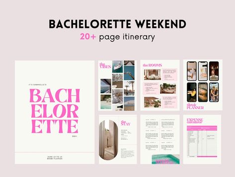 Pink bachelorette weekend itinerary ! Plan your outfits, themes and more Bachelorette Weekend Itinerary, Hen Weekend, Pink Bachelorette, Bachelorette Itinerary, Itinerary Template, Bachelorette Invitations, Bachelorette Party Invitations, Week End, Bachelorette Weekend