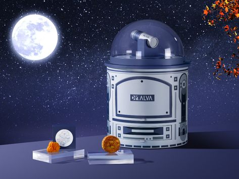 Dr. Alva Pr Kits for Mid-Autumn Festival – Packaging Of The World Space Packaging, Interstellar Travel, Skincare Sets, Pr Kit, Mooncake Festival, Moon Cakes, Space Capsule, Brand Presentation, Box Packaging Design