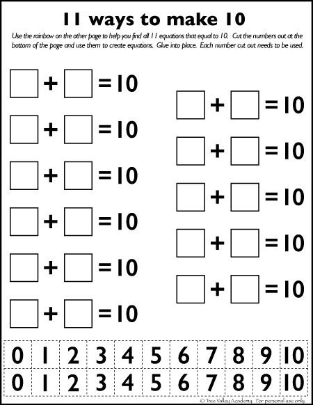 Free Math Printable.  11 ways to make 10.  Learning number bonds of 10. Bonds Of 10, Aba Classroom, Ways To Make 10, Number Bonds Worksheets, Number Bonds To 10, Free Math Printables, Number Bonds, Make 10, Singapore Math