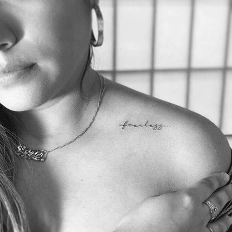 Just Breathe Tattoo, Fearless Tattoo, Tattoos Infinity, Tattoos Geometric, Collar Bone Tattoo, Subtle Tattoos, Little Tattoos, Simplistic Tattoos, Fine Line Tattoos