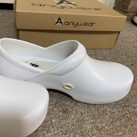 Any wear white nursing clogs size 8 
#nurse #clogs #season
Some wear but new with box! Nurse Clogs, Nursing Clogs, Women's Clogs, Womens Clogs, Nursing, Clogs, How To Wear, White