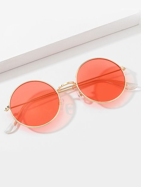 Cute Glasses Frames, Glasses Trends, Round Sunglasses Vintage, Red Sunglasses, Cool Glasses, Cute Glasses, Fashion Eye Glasses, نظارات شمسية, Pink Round