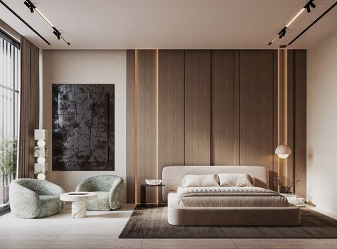 MASTER BEDROOM :: Behance Villa Reception Interior Design, Bedhead Design, Bedroom Behance, Beautiful Bed Designs, Luxury Bedroom Master, Modern Masters, Bedroom Decor Design, Bed Furniture Design, Luxury Bedroom