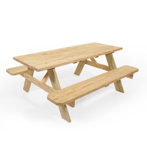 Style Selections 72-in Brown Southern Yellow Pine Rectangle Picnic Table in the Picnic Tables department at Lowes.com Blue Parrot, Outdoor Barbeque, Southern Yellow Pine, Picnic Tables, Carriage Bolt, Pine Table, The Picnic, Nuts And Washers, Spring Event