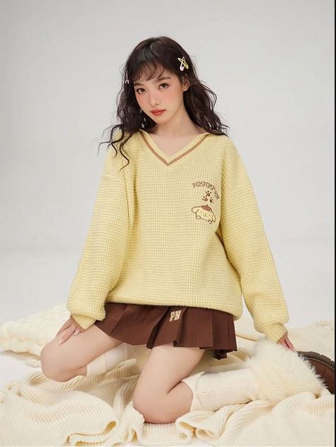 Sanrio Outfits, Korean Fashion Aesthetic, Pom Pom Purin, Manga Clothes, Kawaii Fashion Outfits, Cute Costumes, Warm Outfits, Date Outfits, Kawaii Clothes