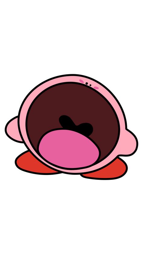 Yawning is contagious! If you look at this sticker with a yawn Kirby for a long time, you can yawn yourself.. Kirby Screaming, Kirby Mouth Open, Kirby Inhale, Kirby Random, Kirby Doodle, Drawing Kirby, Kirby Painting, Kirby Stickers, Kirby Drawings