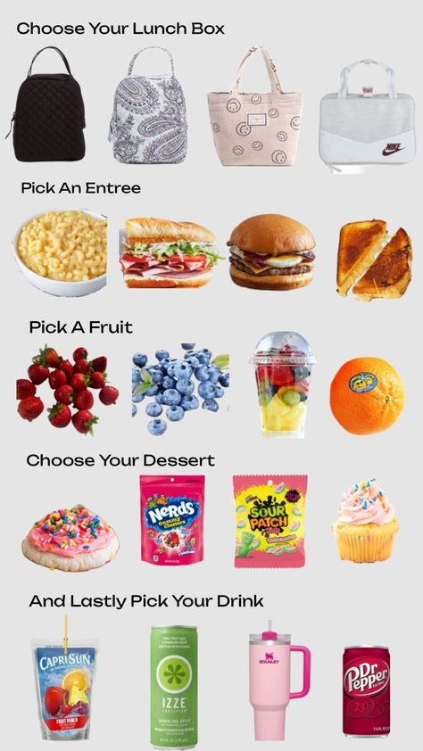 Make Your Own Lunch Make Your Own Lunch, Quick School Lunches, Homemade School Lunches, Kids Lunch Box Meals, Easy School Lunches, School Lunch Recipes, Healthy Lunch Snacks, Healthy School Lunches, Lost 100 Pounds