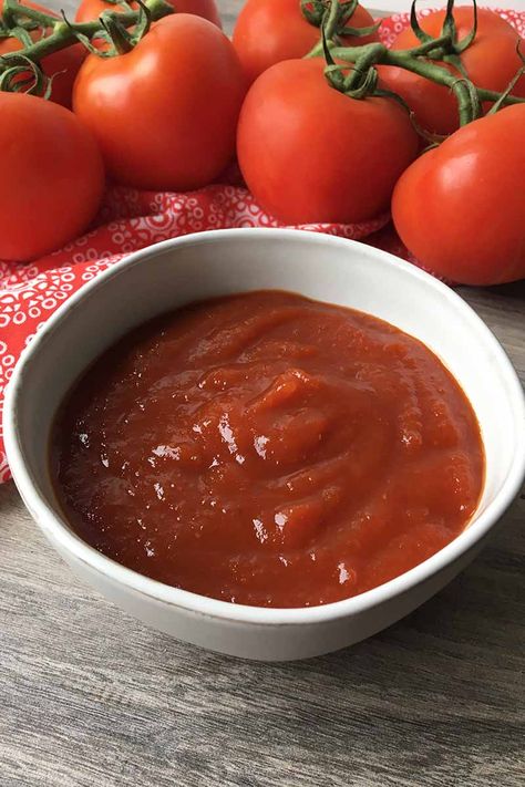 Ketchup Recipe Fresh Tomatoes, Catsup Recipe, Tomato Ketchup Recipe, Using Fresh Tomatoes, Homemade Ketchup Recipes, Curry Ketchup, Ketchup Recipe, Homemade Ketchup, Kids Vegetables