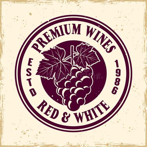 Illustration about Wine shop vector colored round emblem, label, badge or logo in vintage style with bunch of grapes. Illustration of bright, retro, design - 179334557 Grape Logo, Grapes Illustration, Grape Illustration, Wine Logo Design, Logo Design Inspiration Graphics, Minimalist Logo Branding, Shop Vector, Wine Logo, Bunch Of Grapes