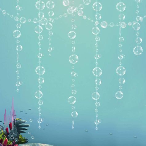 Flat Seabed White Bubble Garland Is Suitable for Little Mermaid Party Decoration. Transparent Floating Hanging Bubbles - Walmart.com Ocean Party Decorations, Mermaid Birthday Party Decorations, Backdrops Kids, Fest Temaer, Circle Garland, Bawah Air, Ocean Birthday, Mermaid Party Decorations, Ocean Party