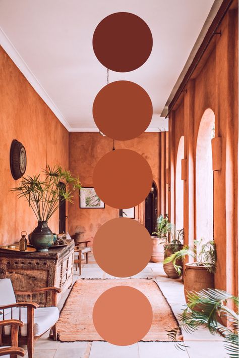 Terracotta Color Palette Terra Cotta Paint Kitchen Walls, Terracotta Family Room, Terracotta Colored Bedroom, Terra Cotta Furniture, Color Scheme Terracotta, Deep Terracotta Walls, Rust Terracotta Color Palette, Terracotta Color Palette Bathroom, Terracotta Brown Color Palettes