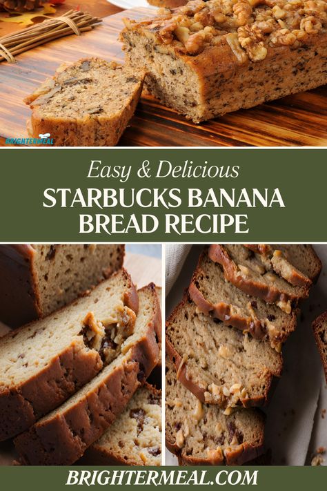 Starbucks Recipes Banana Bread, Banana Bread Recipe Starbucks Copycat, Banana Bread Starbucks Copycat, Starbucks Banana Bread Recipe Copycat, Copycat Starbucks Banana Bread, Starbucks Banana Bread Recipe Moist, Banana Bread Recipe Starbucks, Starbucks Banana Nut Bread Recipe, Banana Nut Bread Recipe Moist