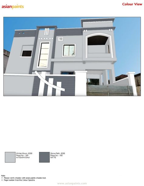 Asian Paints Exterior Color Combination, House Outside Colour Combination, Outdoor House Colors, Colour Building, Textured Wall Paint Designs, Plaster Design, Asian Paints Colours, House Elevations, Outside House Colors