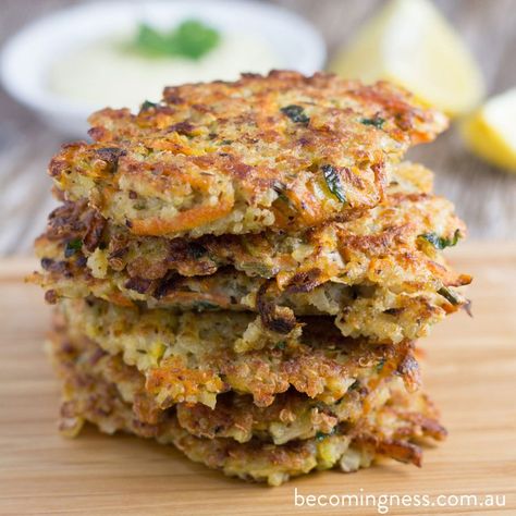 Quinoa Fritters and Garlic Aioli Sweet Potato Rosti, Quinoa Fritters, Leftover Quinoa, Paleo Crackers, Quinoa Patties, Crispy Quinoa, Quinoa Soup, Garlic Aioli, Baked Garlic