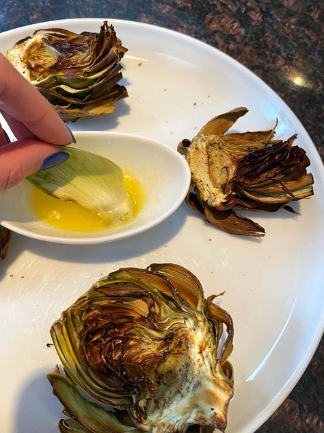 It's so easy to make Air Fryer Artichokes and they cook in under 15 minutes for a quick appetizer to dip in melted butter or your favorite dipping sauce. Air Fryer Artichoke, Easy Dill Pickle Recipe, Dill Pickles Recipe, Refrigerator Pickles Dill, Garlic Dill Pickles, How To Cook Artichoke, Lemon Juice Uses, Fried Artichoke, Dill Pickle Recipe