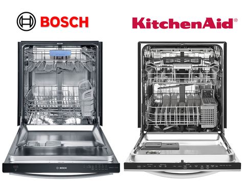 When we compare Kitchenaid dishwashers to Bosch dishwashers it is like comparing a Fuji apple to a McIntosh apple. Both apples are great for baking an apple pie, but is one better than the other? KitchenAid and Bosch are so similar in size, features, performance, and price that it is difficult to pick one above the other. It then becomes a matter of personal preference. ... Read More Dishwasher Bosch, Bosch Dishwasher, Bosch Dishwasher 800, White Kitchen Aid, Bosch Appliances Kitchen, Kitchenaid Dishwasher, Bosch Appliances, Mcintosh Apples, Best Dishwasher