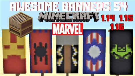 Minecraft Marvel, Minecraft Banner, Minecraft Things, Minecraft Banner Designs, Pokemon Halloween, Minecraft Banners, Banner Designs, Minecraft 1, Minecraft Ideas