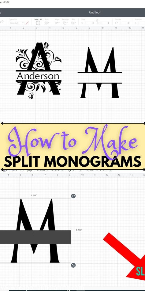 Cricut Split Monogram Tutorial, Free Split Monogram Svg, Cricut Split Monogram, How To Make Monograms With Cricut, Split Monogram Svg Free Cricut, Cricut Monogram Ideas, Minnie Mouse Cricut Ideas, Split Monogram Letters, Cricut Cutouts