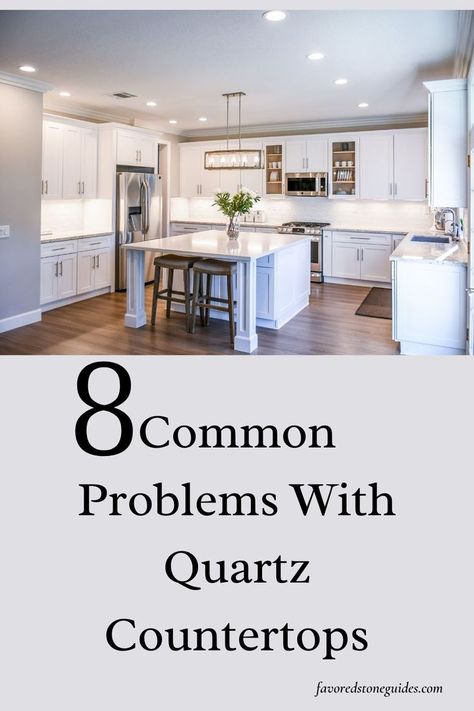 Quartz countertops are a popular choice, but they're not perfect. Here are some of the most common problems - and how to fix them.#hacks #marble #stone #awesome #fyi #guide #tips #tiles #stones #best Quartz That Looks Like Marble, Marble Quartz Countertop, Quartz Stone Countertops, Countertop Choices, Quartz Kitchen Countertops, Marble Quartz, Quartz Countertop, Kitchen Marble, Stone Countertops