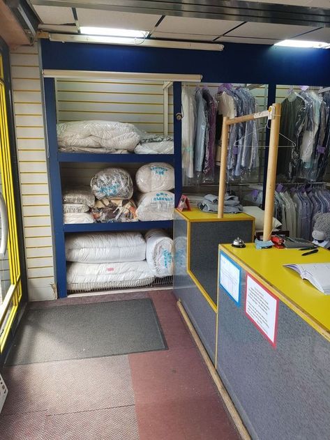 Dry Cleaning Business Interior, Drycleaning Laundry Design, Dry Cleaners Shop Design, Dry Cleaners Interior Design, Laundry Shop Design Ideas, Laundry Business Design, Laundromat Interior, Laundry Store Design Ideas, Laundry Service Business