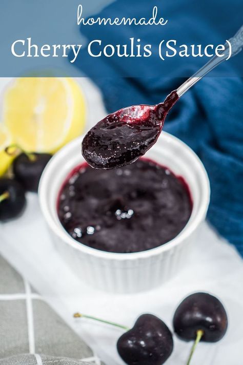 #cherrycoulis #cherrycoulisrecipe #howtomakecherrycoulis #cherrysauce #homemadecherrysauce #cherrysauceforicecream #decoratedtreats Cherry Filling Recipes, Homemade Cherry Sauce, Cherry Sauce Recipe, Coulis Recipe, Cherry Syrup, Cherry Sauce, Cheesecake Toppings, Curd Recipe, Cherry Flavor