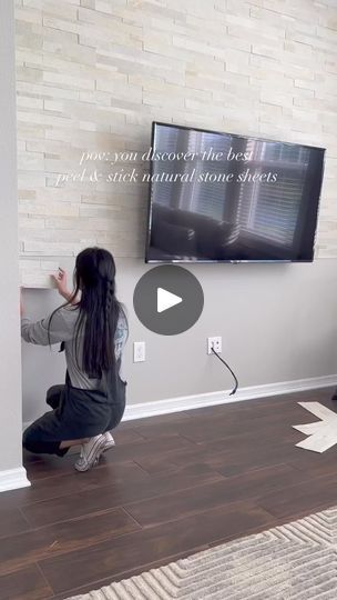 22K views · 197 reactions | PEEL AND STICK STONE the best part? These are REAL stone, too!

These are stone sheets from @tictactiles in the color beige. Available at Home Depot or Amazon, and linked in my bio!

This wall is almost done, and I couldn't be happier! Follow along in stories for the details of the install ++

#diy #homediy #accentwall #peelandsticktiles #peelandstick #easydiy #livingroomideas #homeideas #tictactiles | Leyla  | Leyla  · Original audio Peel And Stick Stone, Accent Wall Panels, Large Wall Decor Living Room, Brick Wall Paneling, Mugs Designs, Smart Tiles, Fireplace Makeover, Large Wall Decor, Pillow Designs