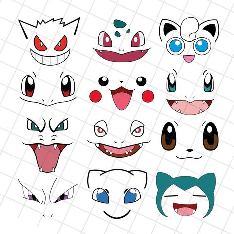 Pokemon Trunk Or Treat Ideas, Pikachu Png, Eyes Printable, Pikachu Face, Pokemon Party Decorations, Pokemon Faces, Pikachu Coloring Page, Pokemon Room, Pokemon Diy