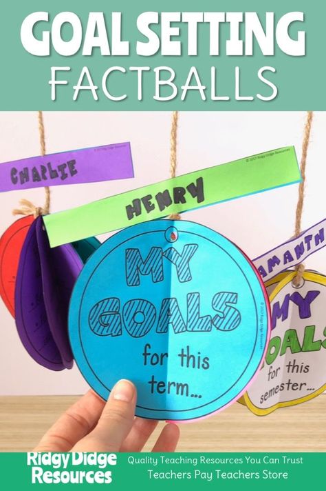 Back to School time can be stressful for any teacher! Let's make this time of year a little easier for you with these easy to assemble Goal Setting Factballs. They are a unique way for students to consider their goals for the year ahead and become a great display around your classroom in preparation for Parent-Teacher nights. Learning Intentions, Goal Setting For Students, Goal Setting Vision Board, Goal Setting Activities, Goals For The Year, Classroom Goals, Social Skills Groups, School Goals, Primary Activities