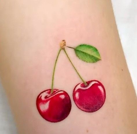 Cherry Tattoo Design, Tato Flash, Alice And Wonderland Tattoos, Pikachu Tattoo, Abstract Tattoo Ideas, Fruit Tattoo, Cherry Tattoos, Minimalist Tattoo Ideas, Abstract Tattoos