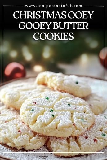 These Christmas Ooey Gooey Butter Cookies are soft, buttery, and irresistibly festive. With a delightful combination of cream cheese and sprinkles, they’re perfect for holiday gatherings and sweet treats. Christmas Obey Gooey Butter Cookies, Ooey Gooey Butter Cookies Christmas, Christmas Cookie Butter Cookies, Christmas Poet Gooey Butter Cookies, Obey Gooey Butter Cookies, Oort Gooey Butter Cookies, Ooey Gooey Butter Cookies Box Cake, Easy Christmas Butter Cookies, Buttery Christmas Cookies