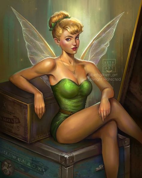 Dark Disney Art, Tinkerbell Pictures, Tinkerbell And Friends, Female Artwork, Tinkerbell Fairies, Dark Fantasy Artwork, Disney Princess Fan Art, Dark Disney, Twisted Disney