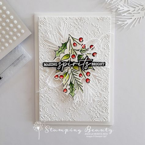 Stampin Up Joyous Noel Dsp, Stampin Up Most Adored Dsp Card Ideas, Su Christmas Cards 2024, Su Christmas Cards, Stampinup Christmas Cards, Distressed Tile, Christmas Classics, Fancy Friday, Dsp Cards