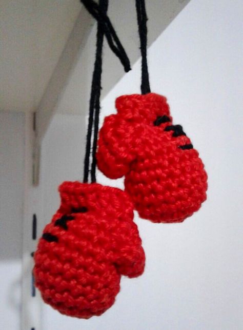 Crochet Boxing Gloves, Box Gloves, Crochet Water Bottle Holder, Crochet Kitchen Towels, Crochet Box, Crochet Gloves Pattern, Crochet Cord, Crochet Kitchen, Christmas Crafts For Gifts